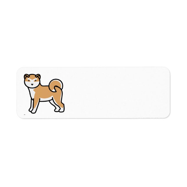 shiba inu cartoon   return address label (Front)