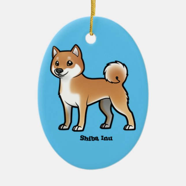 shiba inu ceramic tree decoration (Front)