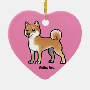 shiba inu ceramic tree decoration