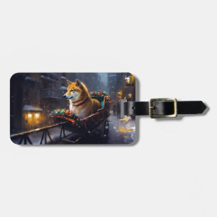 Shiba Inu Christmas Festive Season  Luggage Tag