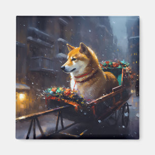 Shiba Inu Christmas Festive Season  Magnet