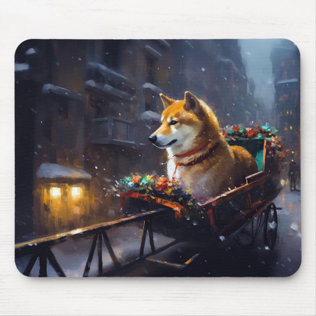 Shiba Inu Christmas Festive Season  Mouse Pad (Front)