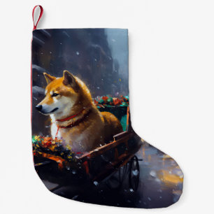 Shiba Inu Christmas Festive Season Small Christmas Stocking