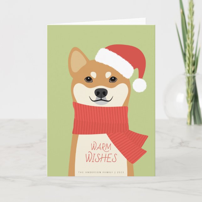 Shiba Inu Christmas Holiday Card (Front)