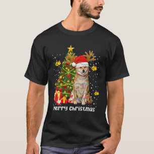 Shiba Inu Christmas Lights Tree Santa Xmas Pyjamas T-Shirt