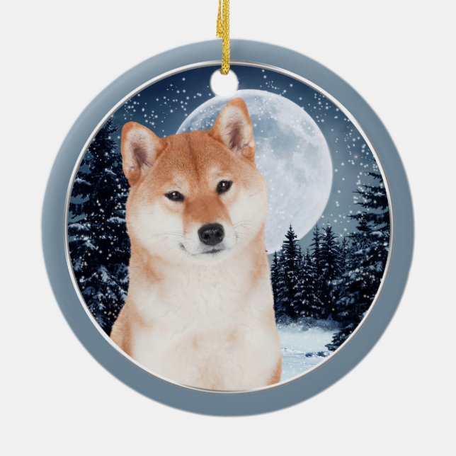 Shiba Inu Christmas Ornament (Back)