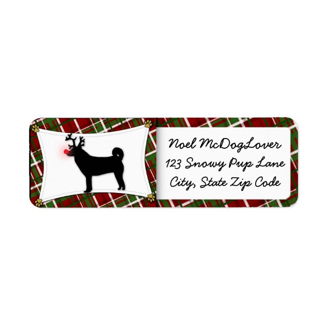 Shiba Inu Christmas Return Address Label (Front)