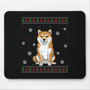 Shiba Inu Christmas Sweater Xmas Pet Animal Dog Lo Mouse Pad