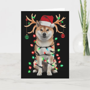 Shiba Inu Christmas Tree Shirt Shiba Inu Santa Hat Card
