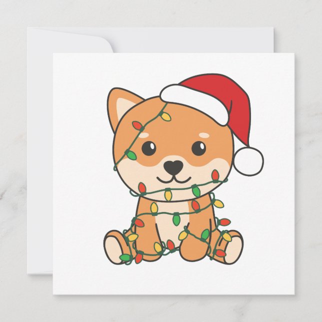 Shiba Inu Christmas Winter Cute Dogs Holiday Card (Front)