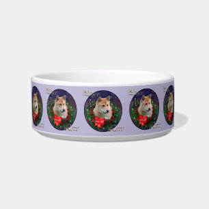 Shiba Inu Christmas Wreath  Bowl