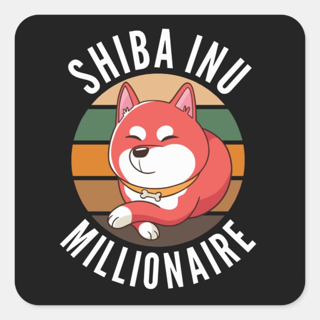 Shiba Inu Coin Millionaire Shib Army Square Sticker (Front)