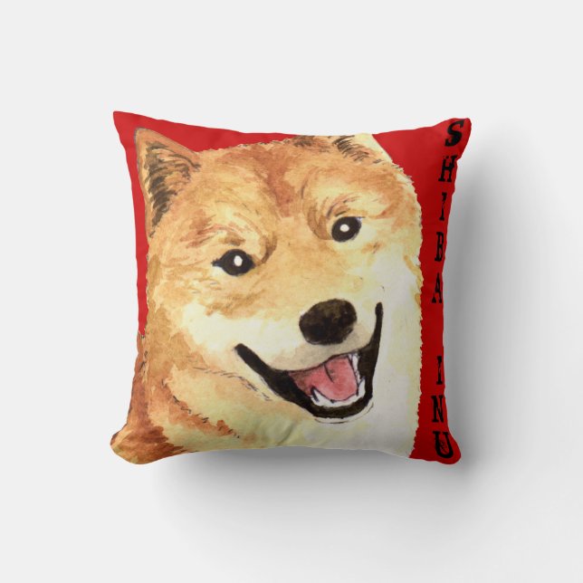 Shiba Inu Colour Block Cushion (Front)