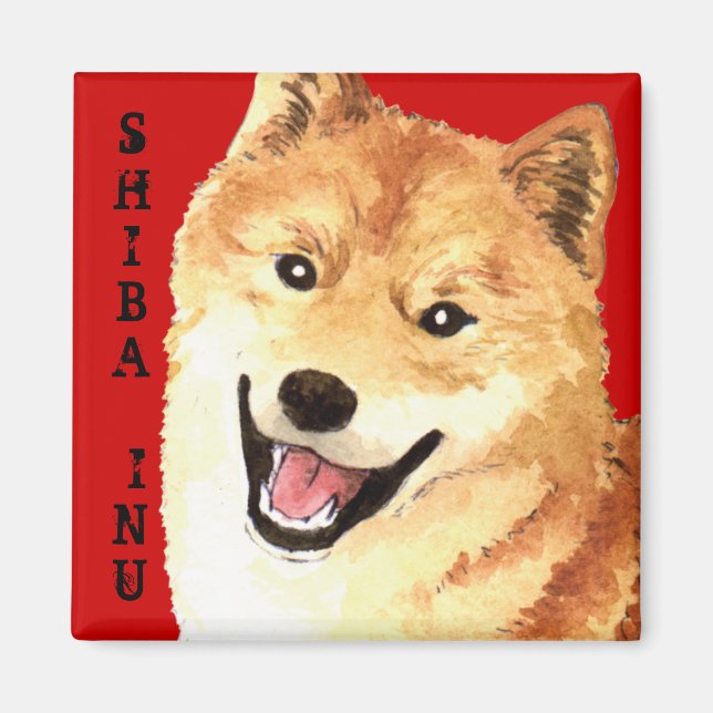 Shiba Inu Colour Block Magnet (Front)