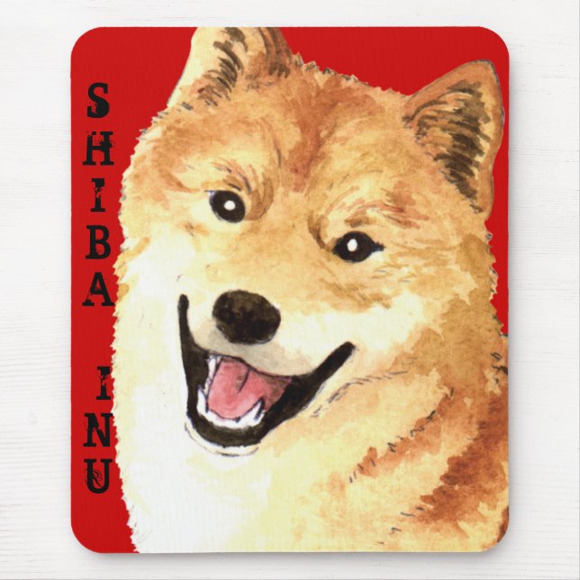 Shiba Inu Colour Block Mouse Pad (Front)