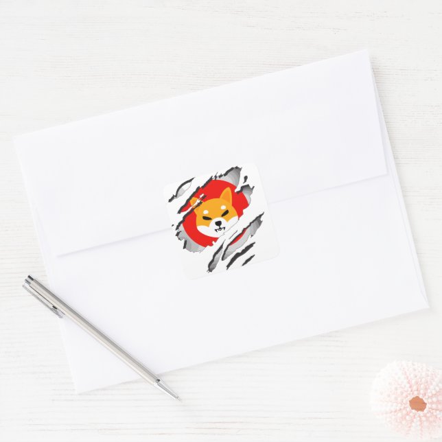 SHIBA INU cryptocurrency - SHIBA INU Crypto SHIB  Square Sticker (Envelope)