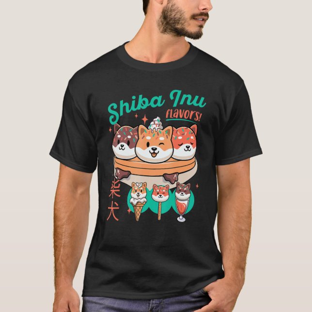 Shiba Inu Cute Ice Cream Dog   T-Shirt (Front)