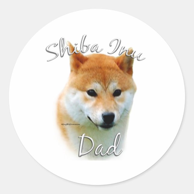 Shiba Inu Dad 2 Classic Round Sticker (Front)