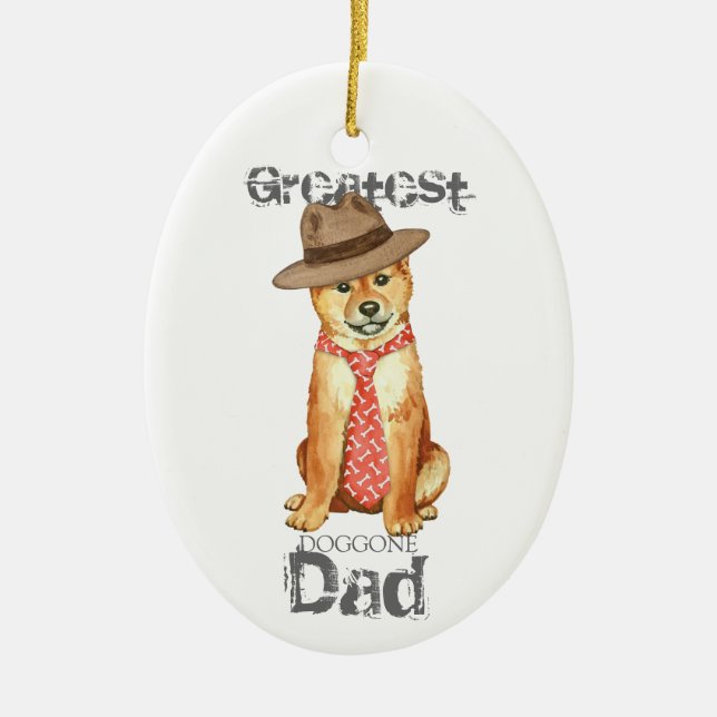 Shiba Inu Dad Ceramic Ornament (Front)