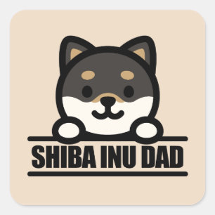 SHIBA INU DAD - Proud Shiba Inu Father Design Square Sticker