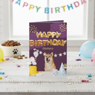 Shiba Inu Delight: Your Tail-Wagging Birthday  Card