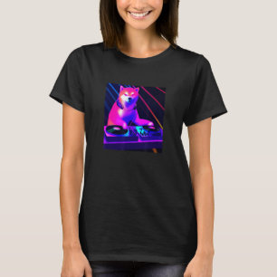 Shiba Inu DJ Vaporwave  Doge Dog Men Women Boys Gi T-Shirt