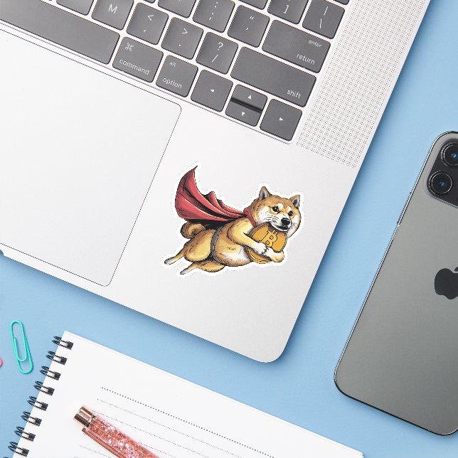 Shiba Inu Dog (Laptop w/ iPhone)