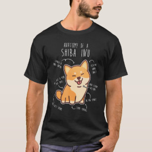 Shiba Inu Dog Anatomy  Pet Red Shibe Mom Cute Doge T-Shirt