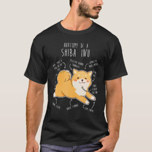 Shiba Inu Dog Anatomy  Pet Red Shibe Mom Cute Doge T-Shirt