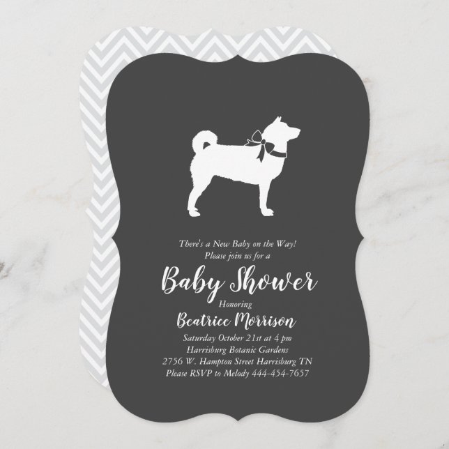 Shiba Inu Dog Baby Shower Gender Neutral Invitation (Front/Back)