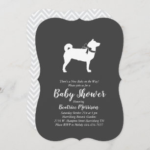 Shiba Inu Dog Baby Shower Gender Neutral Invitation
