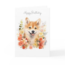 Shiba Inu Dog Birthday Card #1