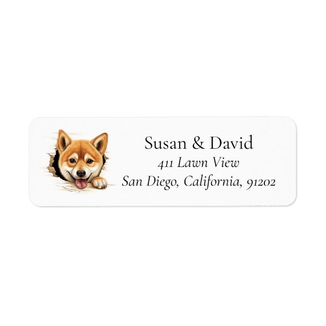 Shiba Inu Dog Breed Pet Lovers Return Address Label (Front)