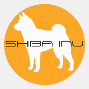 SHIBA INU Dog Breed Silhouette Custom Classic Round Sticker