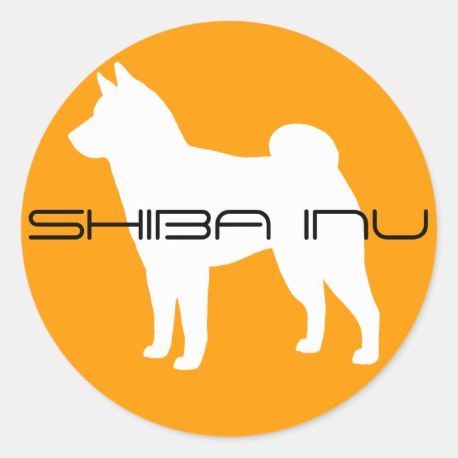 SHIBA INU Dog Breed Silhouette Custom Classic Round Sticker (Front)