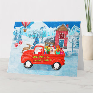 Shiba Inu Dog Christmas Delivery Truck Snow Card