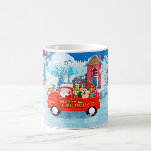 Shiba Inu Dog Christmas Delivery Truck Snow Coffee Mug (Center)
