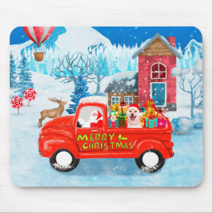 Shiba Inu Dog Christmas Delivery Truck Snow Mouse Pad