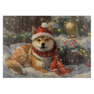 Shiba Inu Dog Christmas Festive Cutting Board