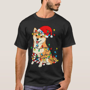 Shiba Inu Dog Christmas Lights Santa Xmas Pet Dog  T-Shirt