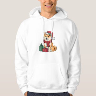 Shiba Inu Dog Christmas Outfits Santa Hat Dog Xmas Hoodie