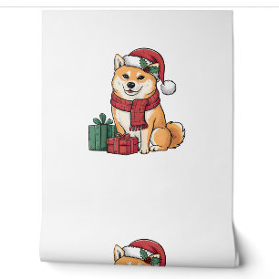 Shiba Inu Dog Christmas Outfits Santa Hat Dog Xmas Wallpaper