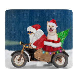Shiba Inu Dog Christmas Santa Claus   Cutting Board