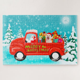 Shiba Inu Dog Christmas Santa Delivery Truck Jigsaw Puzzle