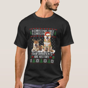Shiba Inu Dog Christmas Tree Lights Puppy Dog Love T-Shirt