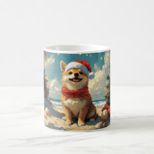 Shiba Inu Dog Christmas Vintage Beach Coffee Mug