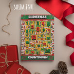 Shiba Inu Dog Countdown Christmas Advent Calendar Holiday Card<br><div class="desc">Shiba Inu Dog Countdown Christmas Advent Calendar Holiday Card features a watercolor of a Shiba Inu with a Christmas hat and a Christmas collar. Funny design for Dog Lovers!</div>