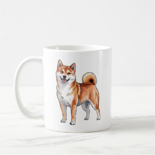 Shiba Inu Dog - Cute and Happy Coffee Mug