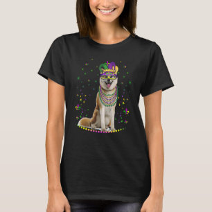 Shiba Inu Dog  Cute Mardi Gras Carnival Jester T-Shirt