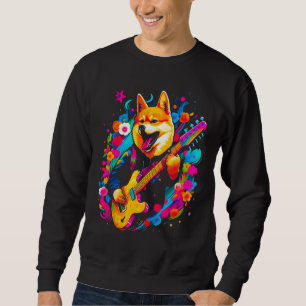 Shiba Inu Dog Guitarist Sweatshirt